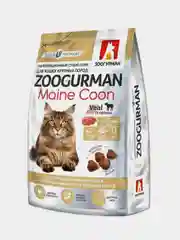 Cухой корм Zoogurman Maine Coon, телятина, для крупных пород, 1,5 кг