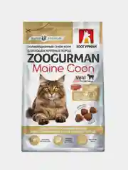 Cухой корм Zoogurman Maine Coon, телятина, для крупных пород, 1,5 кг
