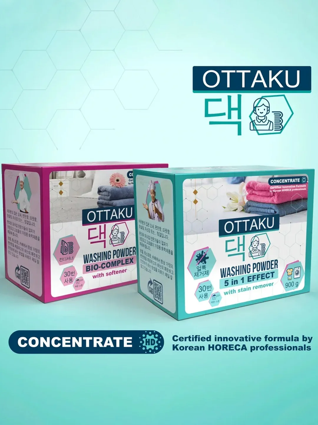 Стиральный порошок OTTAKU 5in1 Effect, с пятновыводителем, 900 г