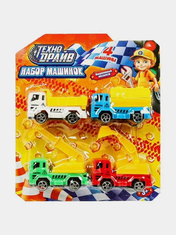 Игрушка Технодрайв "Набор машинок", 4 штуки