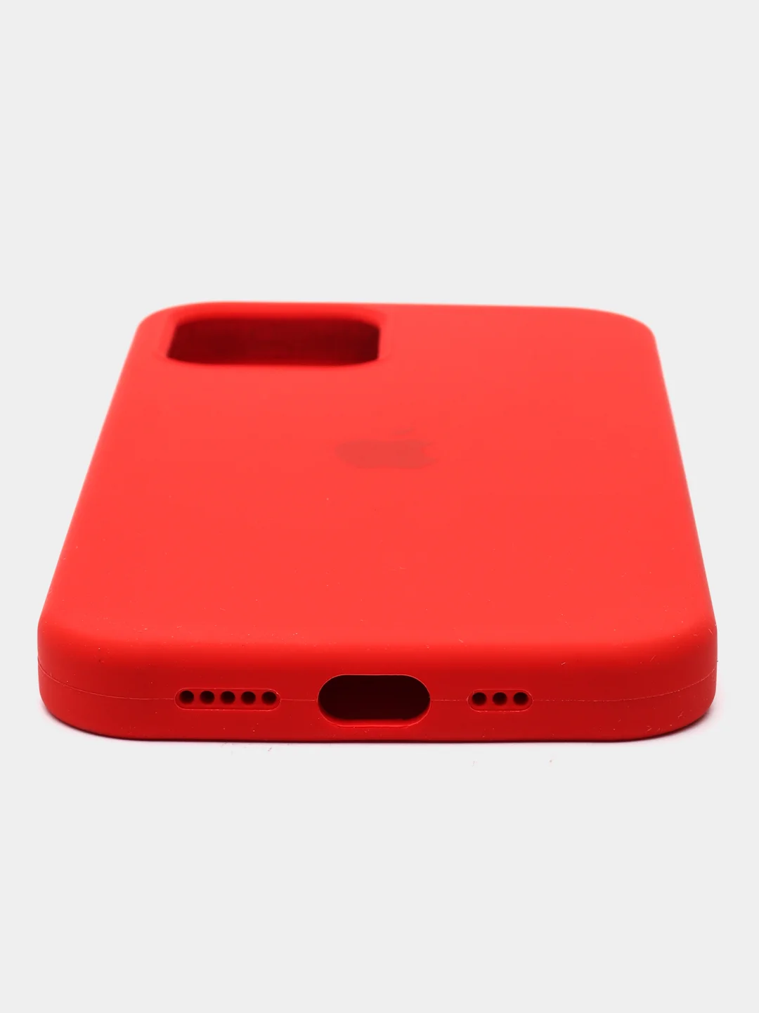 Красный чехол силиконовый Silicone Case iPhone 12 / iPhone 12 Pro, закрытый низ