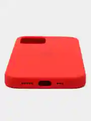Красный чехол силиконовый Silicone Case iPhone 12 / iPhone 12 Pro, закрытый низ