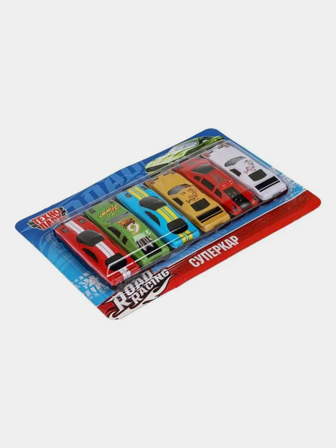 Игрушка суперкар Технопарк "ROAD RACING",  7.5 см, 6 штук