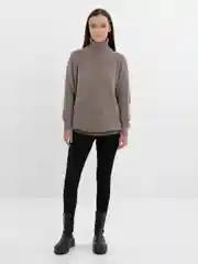 Бежевый меланж свитер женский