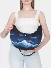 Синий меланж сумка хобо женская через плечо