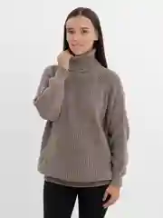 Бежевый меланж свитер женский