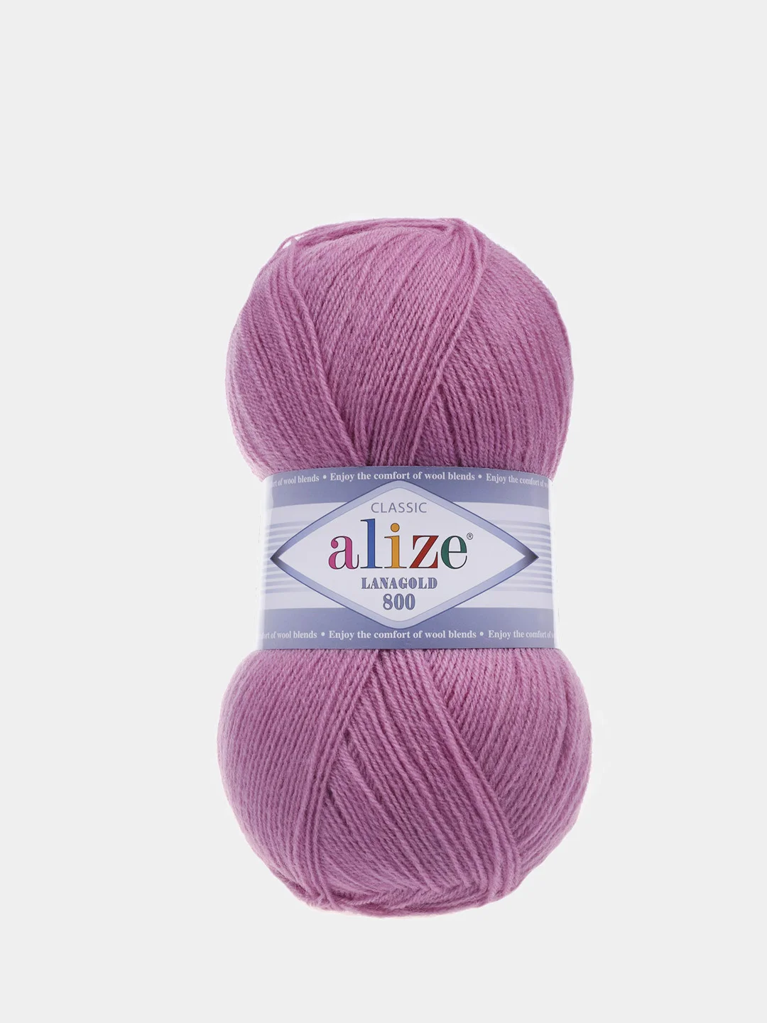 Серый меланж пряжа Alize Lanagold 800 Акрил 51% Шерсть 49% 100г 800м