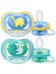 Силиконовые пустышки Philips Avent SCF349/10 ultra air, 2 шт, зеленый/синий