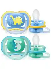 Силиконовые пустышки Philips Avent SCF349/10 ultra air, 2 шт, зеленый/синий