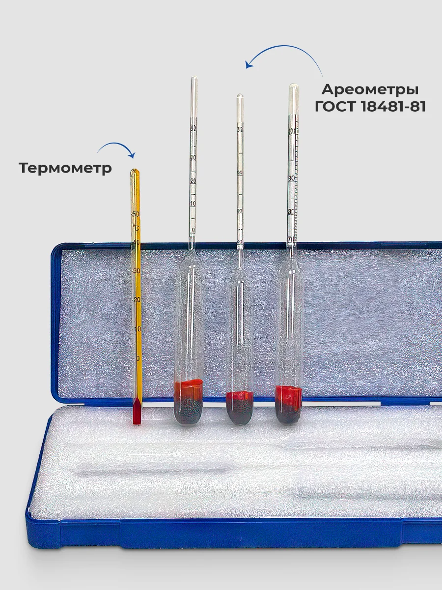 Набор ареометров для самогона, профессиональный, пластик