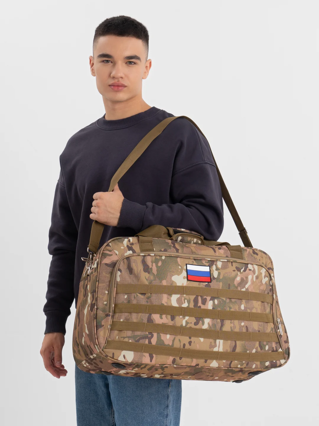 Песочный хаки сумка дорожная размеры 55х35х17 см
