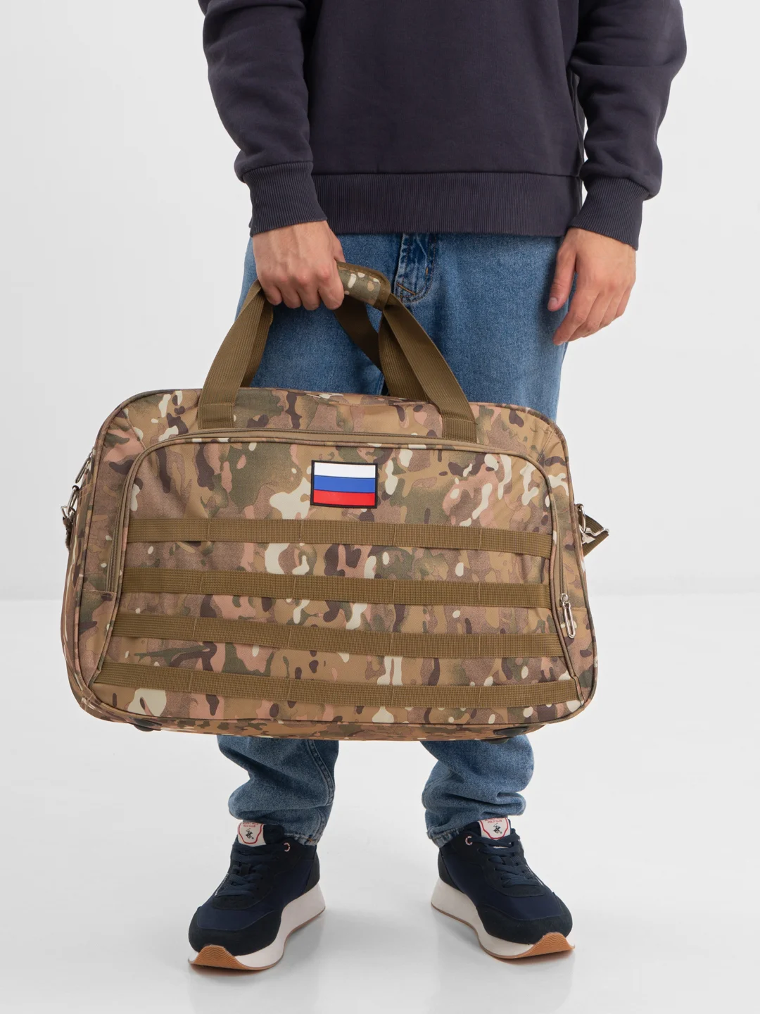 Песочный хаки сумка дорожная размеры 55х35х17 см