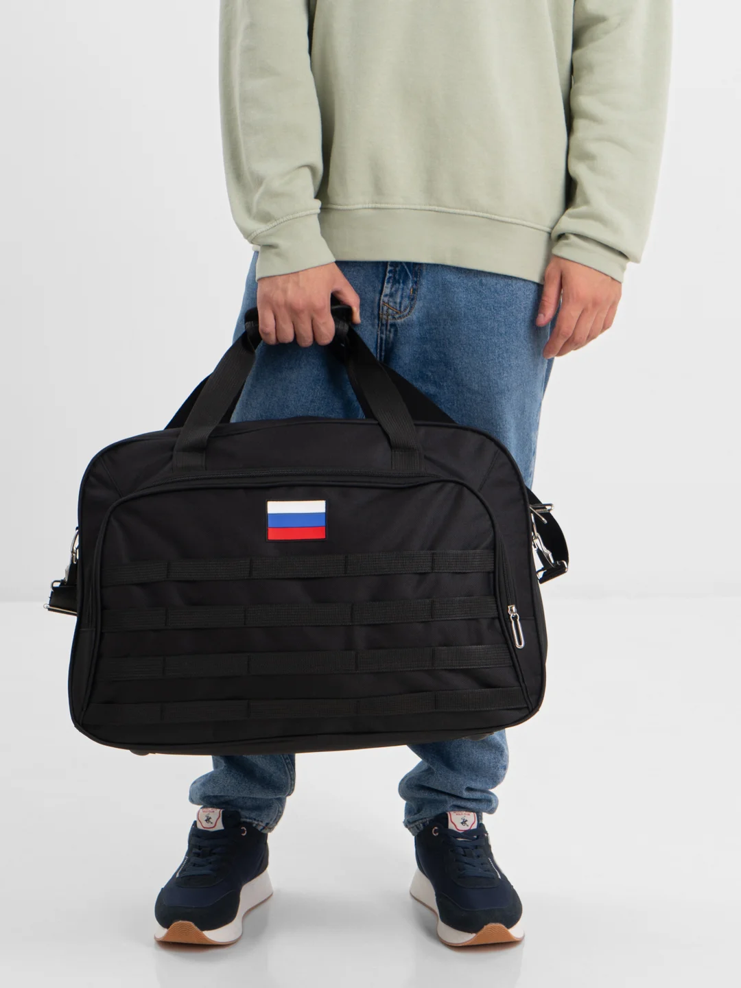 Черный сумка дорожная размеры 55х35х17 см