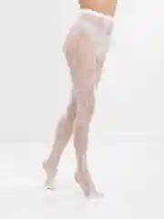 Белый колготки женские капроновые, ажурные, кружевные с рисунком в сетку