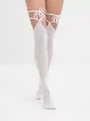 Белый чулки плотные с завязками