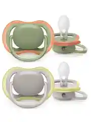 Силиконовые пустышки Philips Avent SCF085/16 ultra air 2 шт, зеленый/серый