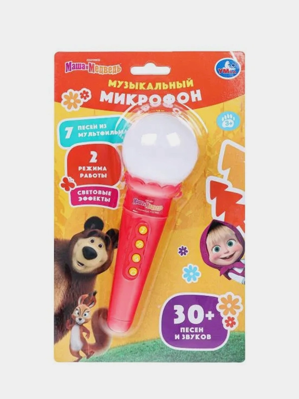 Игрушка Умка "Музыкальный микрофон", 30 песен и звуков, 3+