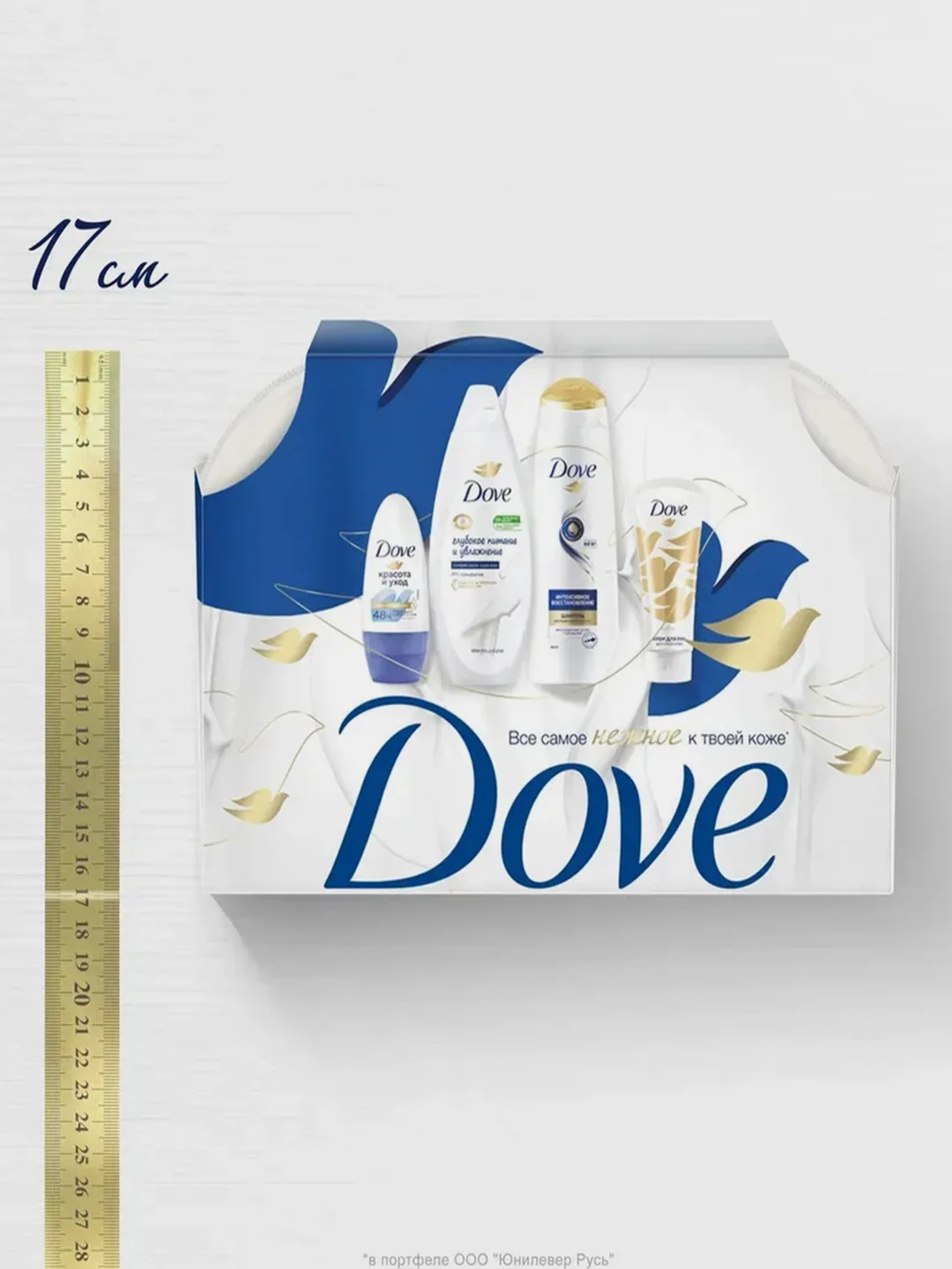 Подарочный набор Dove, шампунь 250 мл,гель д/душа 250 мл, крем д/рук 50мл,дезодорант 50 мл