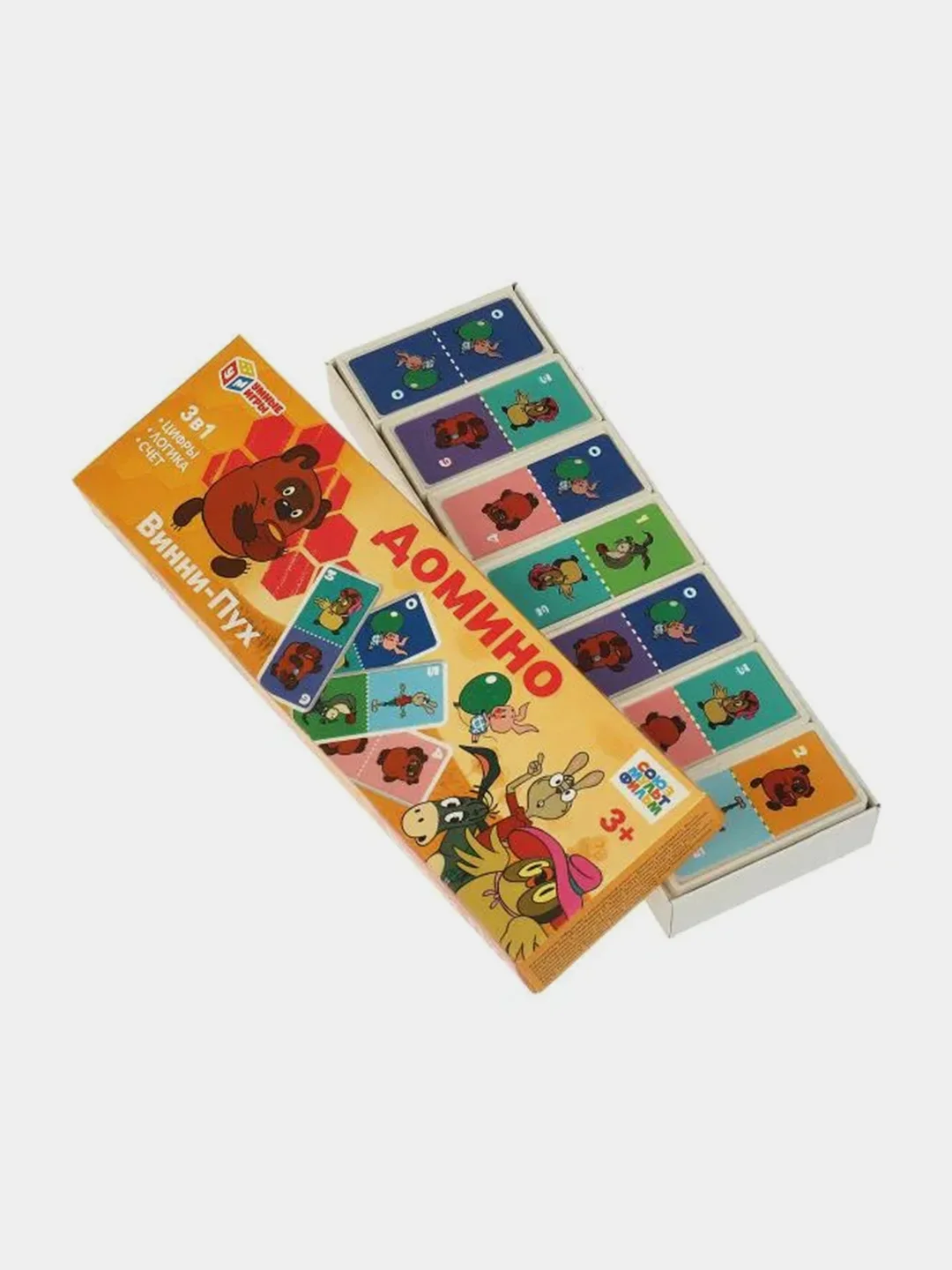 Домино пластиковое Умные игры "Винни-Пух", 3 в 1, 3+