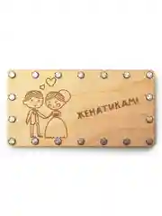Белый купюрница / конверт деревянный для денег на болтах