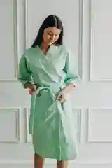 Бордовый халат вафельный банный "Кимоно"