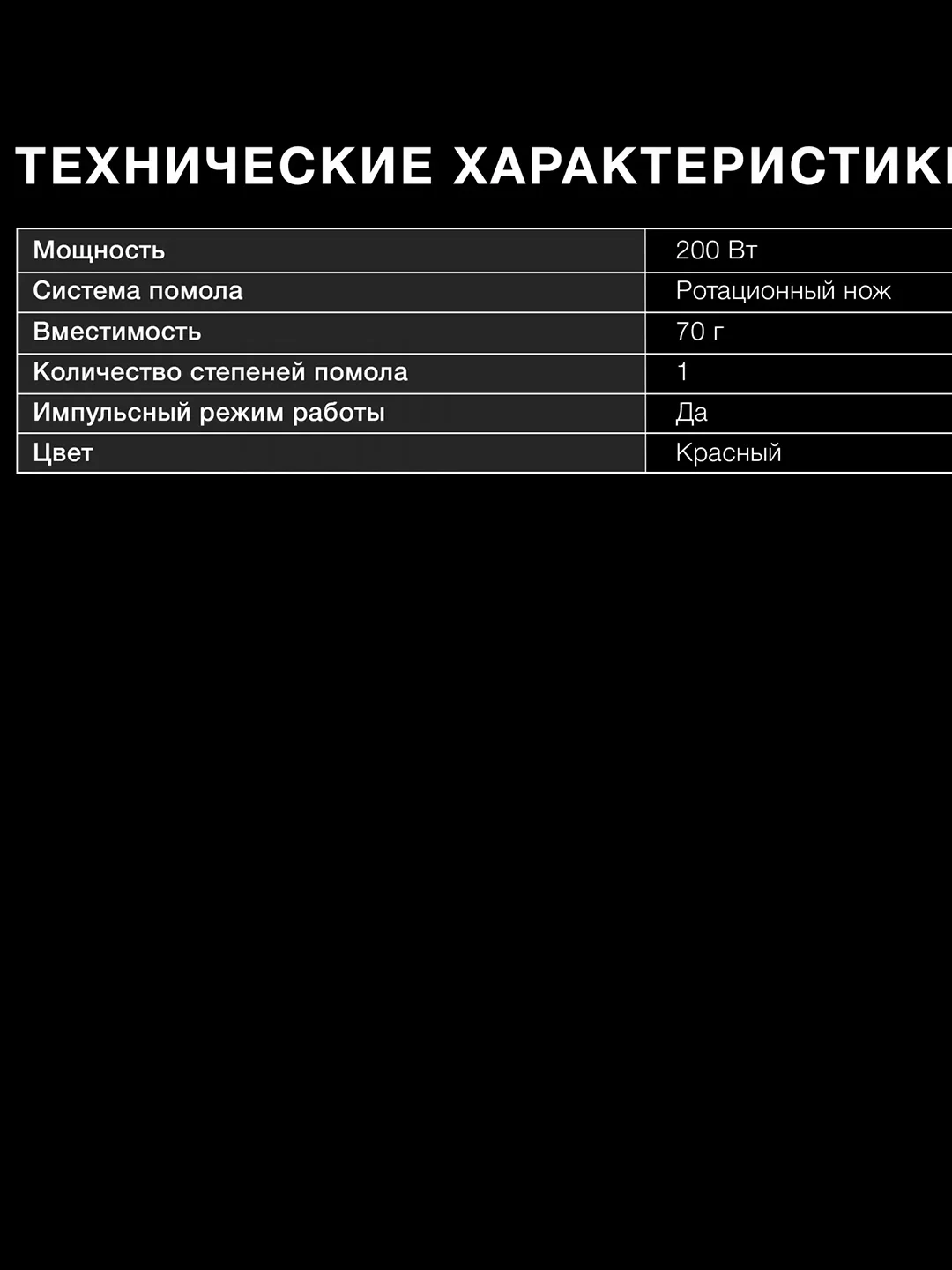 Кофемолка Hyundai HYC-G3272, 200 Вт, 70 г, красная