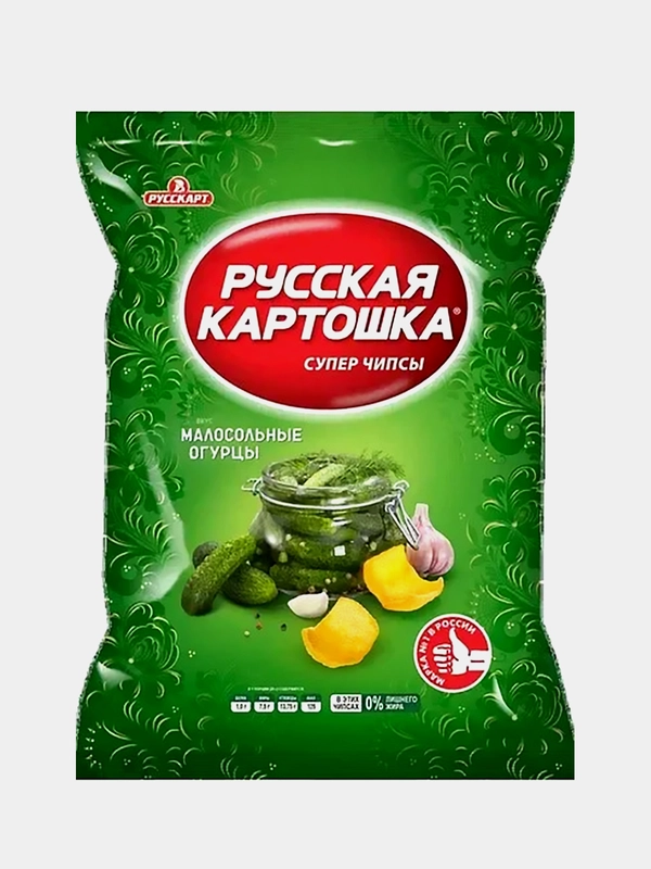 Чипсы Русская картошка Вкусы России со вкусом Малосольные огурцы, 105г