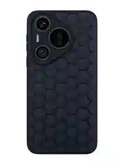 Темно-синий чехол "Соты" для Huawei Pura 70 Pro/ Pro Plus силиконовый BROSCORP матовый с защитой камер