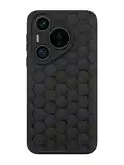 Черный чехол "Соты" для Huawei Pura 70 Pro/ Pro Plus силиконовый BROSCORP матовый с защитой камер