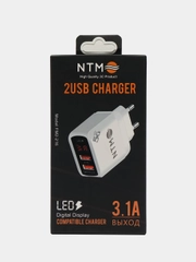 Зарядное устройство для телефона с led индикатором на 2 выхода 3.1 А
