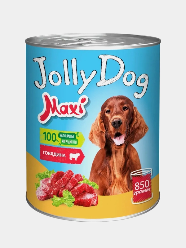 Влажный корм для собак Зоогурман Jolly Dog Говядина, 850 г
