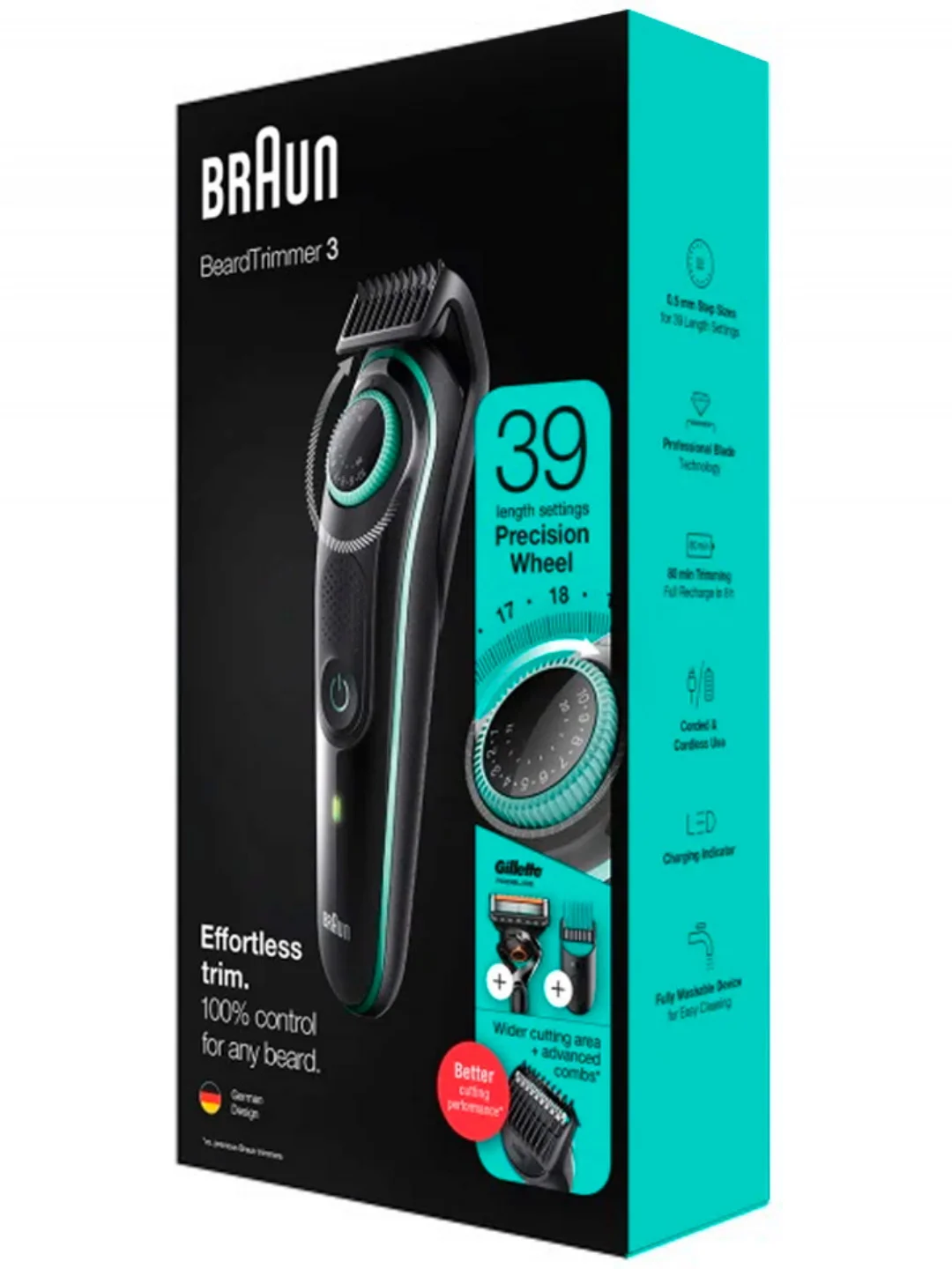 Мужской триммер для бороды и усов Braun BT3341 с 2 насадками