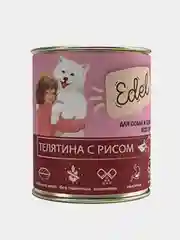 Консервированный корм для собак и щенков всех пород Edel Телятина с рисом, 6 штук по 850 г