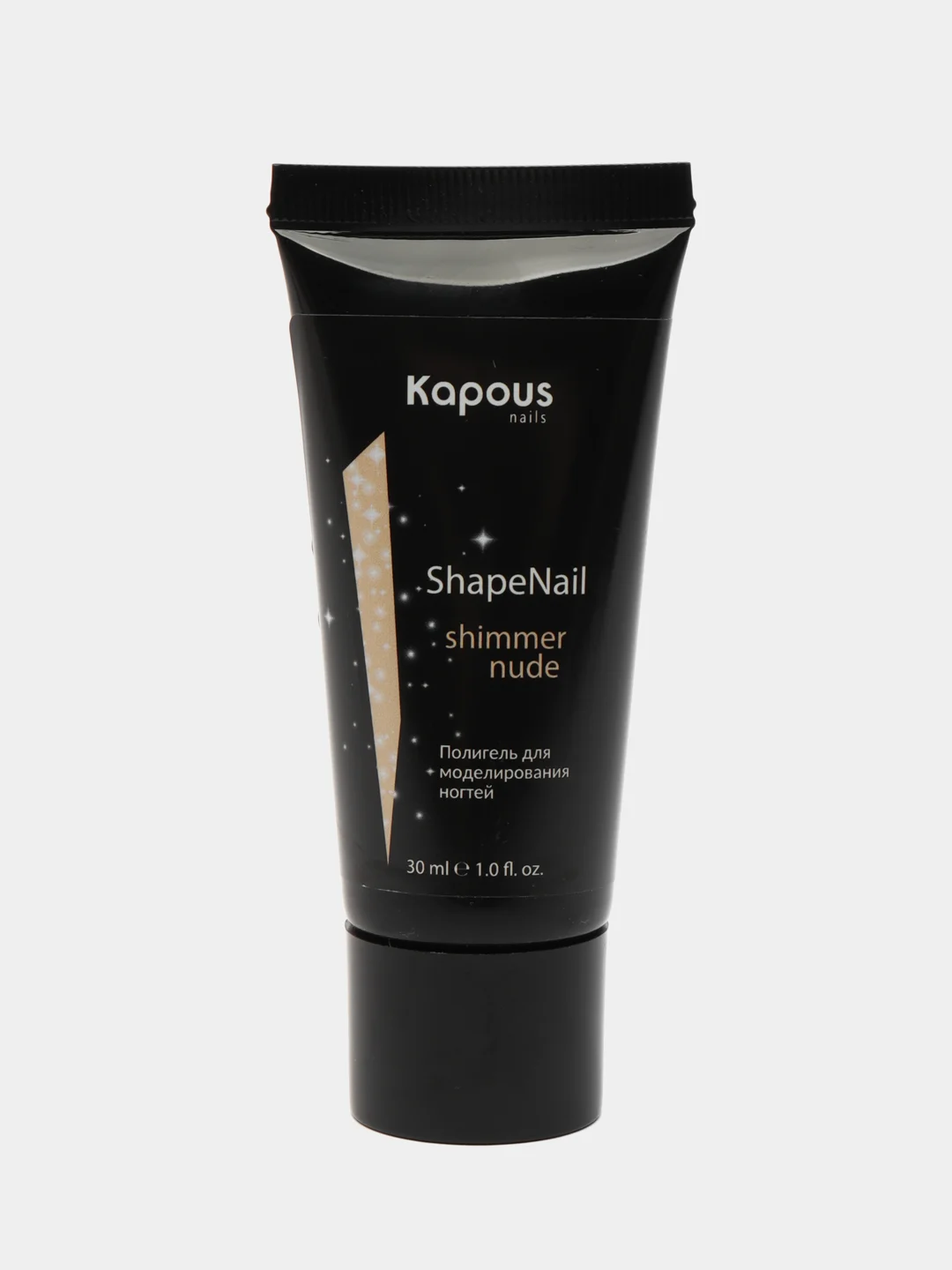 Розовый полигель для моделирования ногтей "ShapeNail" Kapous. "Сверкающий нюд". 30 мл