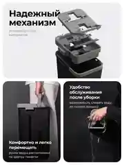 Черный швабра с отжимом и ведром M, 10 л