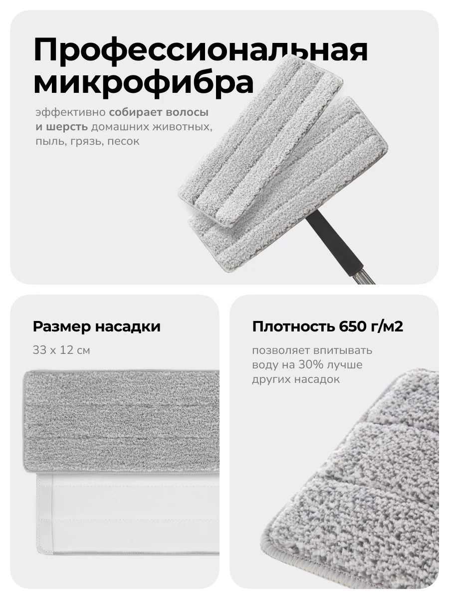Черный швабра с отжимом и ведром M, 10 л
