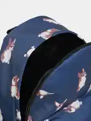 Синий рюкзак  корги , рюкзак для девочки ,  портфель  с собачками