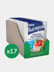 Каша Быстров Овсянка по-новому, клубника, персик, яблоко, 17 штук