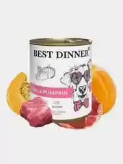 Влажный корм для щенков и взрослых собак Best Dinner "Телятина с тыквой", 850 г, 6штук