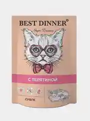 Влажный корм для кошек Best Dinner Суфле с телятиной, 85 г, 24 штуки