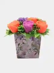 Оранжевый букет из мыла,мыльных роз,подарочный набор, подарок учителю,коллеге