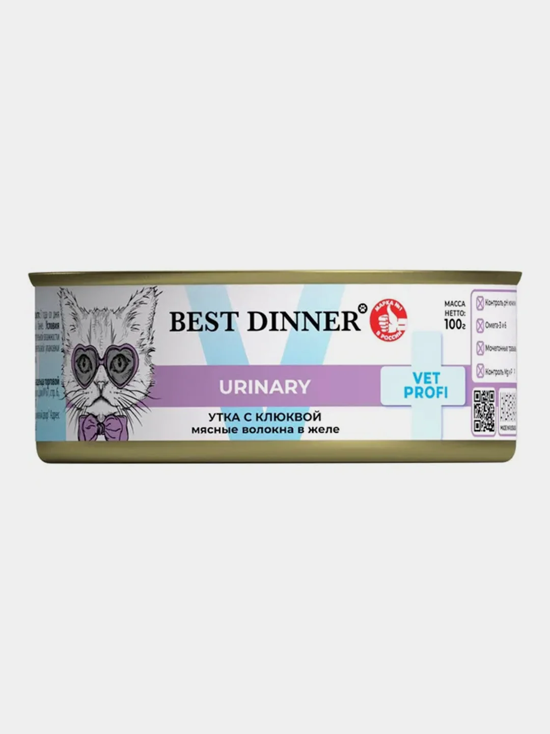 Влажный корм для кошек Best Dinner Urinary Exclusive "Утка с клюквой", 100 г, 12 штук