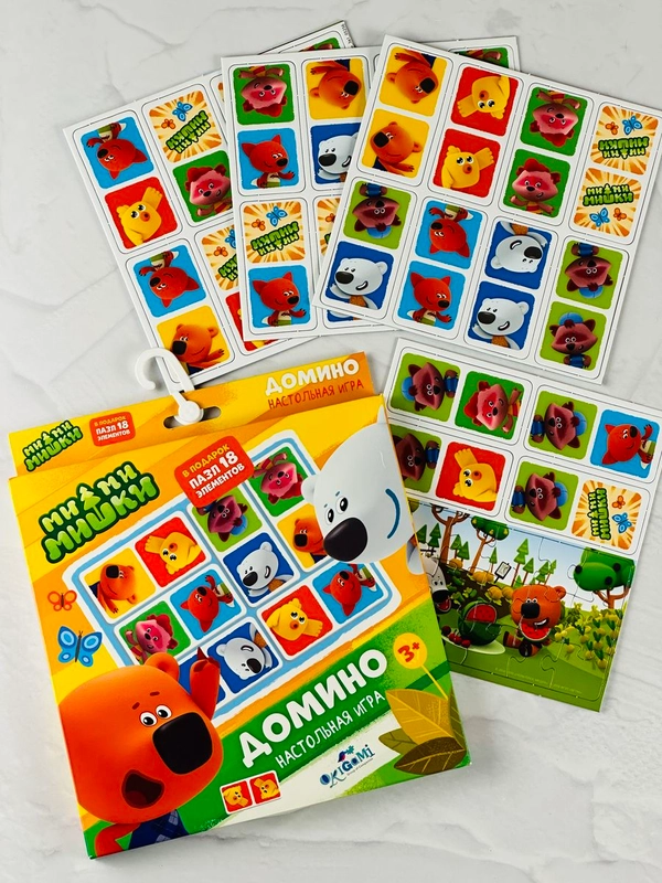 Карточная игра Домино детское Паззл мозаика Мимимишки мульт