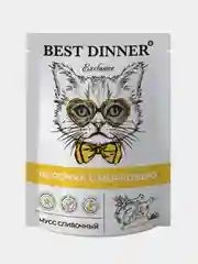 Влажный корм для кошек Best Dinner Мусс сливочный, Курочка с морковью, 85г, 24 штуки