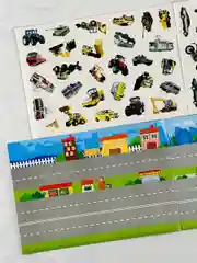 Наклейки книга 3шт планеты космос машина транспорт стикеры
