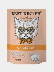 Влажный корм для кошек Best Dinner Суфле с индейкой, 85г, 24 штуки