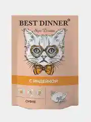 Влажный корм для кошек Best Dinner Суфле с индейкой, 85г, 24 штуки