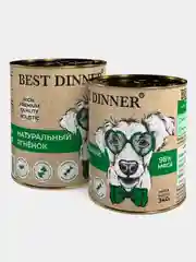 Консервы для собак Best Dinner High Premium "Натуральный ягненок", 340г, 6 штук