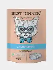 Влажный корм для кошек Best Dinner Sterilised Суфле с телятиной, 85г, 24 штуки