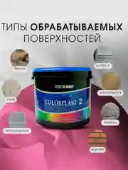 Белый акриловая краска для стен и потолков COLORPLAST 2, 10 л